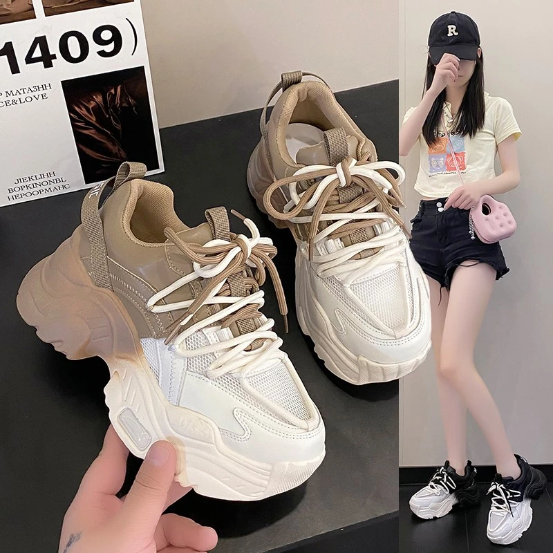 

Women Chunky Sneakers 35-43 New Design Colorful Woman Shoes 2023 Thick Sole Fashion Girls Platform Sneakers Ladies Sport Shoes