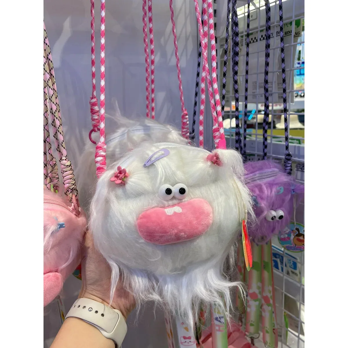 JIAERDI Versatile Plush Casual Crossbody Bags Female Ugly Cute Fun Long Hair Messenger Bag Women Hot Girls Kawaii Mini Bag Y2k