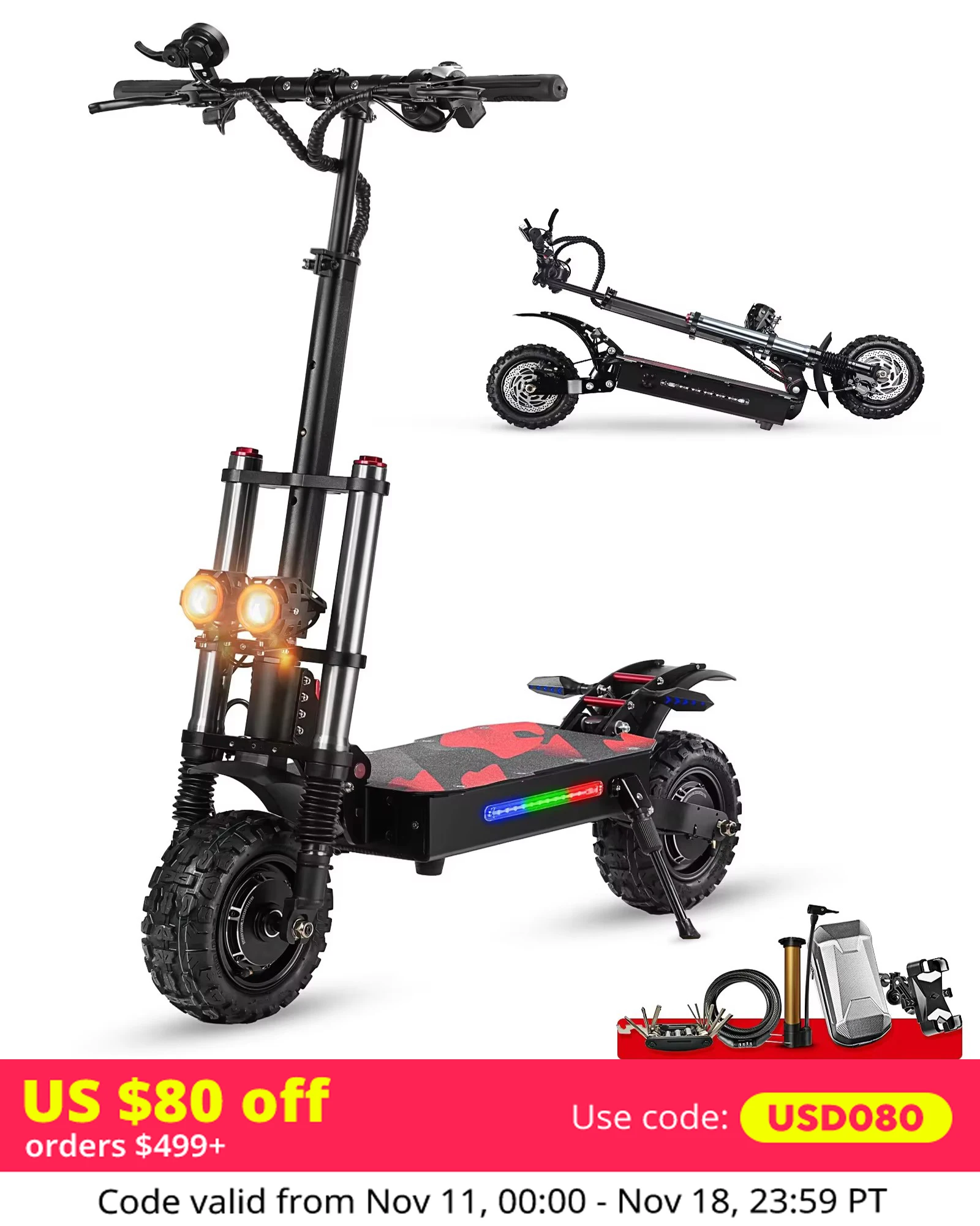 BOYUEDA Electric Scooter 6000W Dual Motor Large Battery 120KM Range Adult Foldable High Speed Off-Road e-scooter
