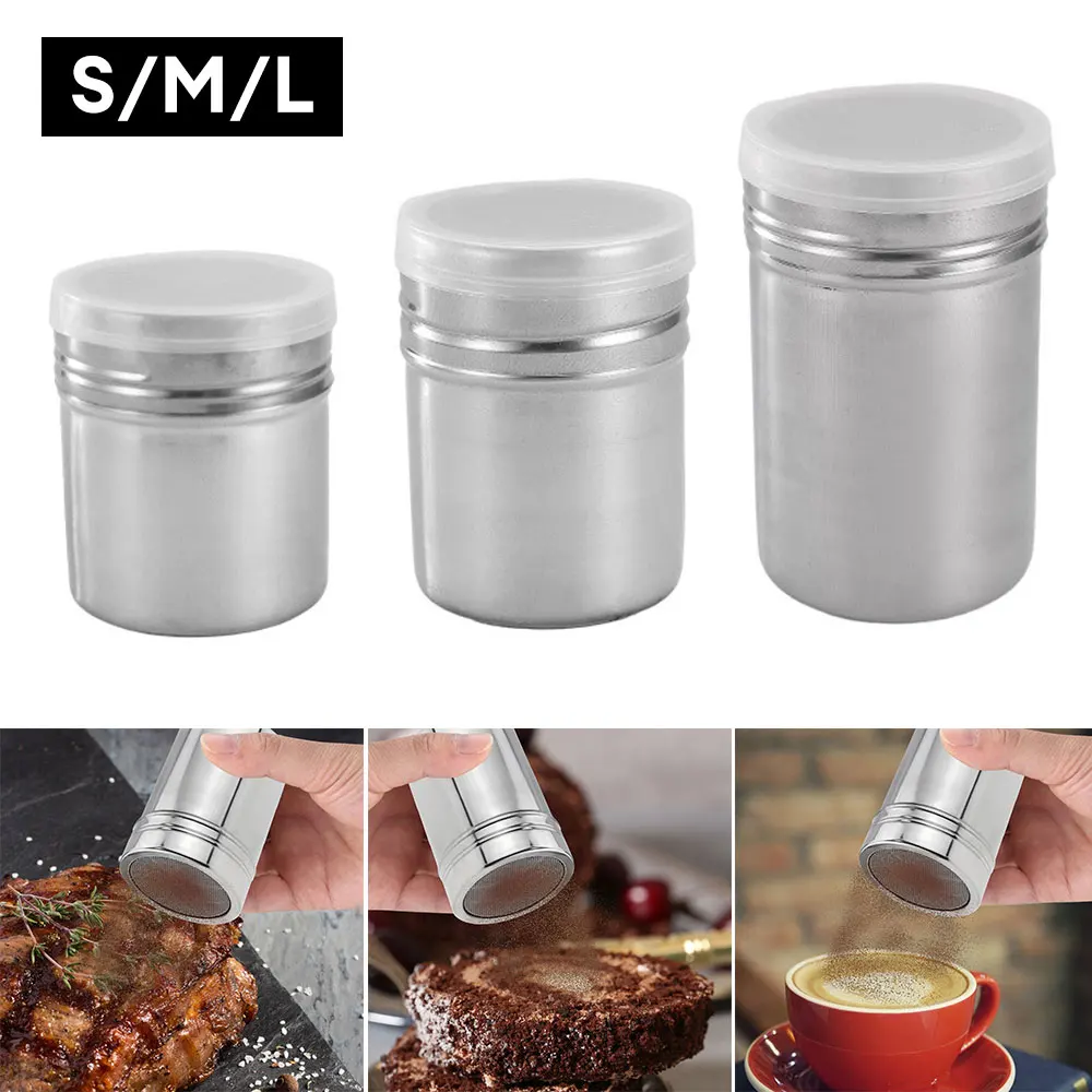 

Coffee Shaker with Lid Stainless Steel Chocolate Flour Powdered Sugar Sifter Fine Mesh Cocoa Sieve Filter for Coffee Making