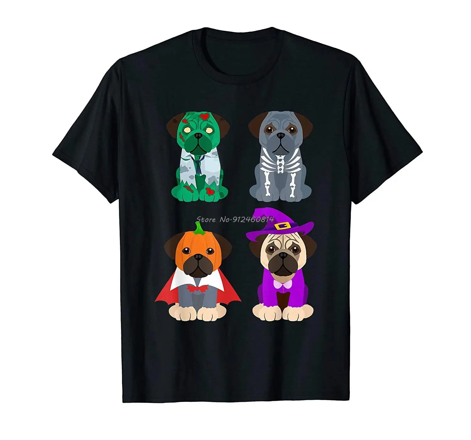 

Dog Apparel Squad Horror Shirt Halloween Costumes Pug Gifts Men Cotton O-neck Tshirt Hip Hop Tees Streetwear Harajuku