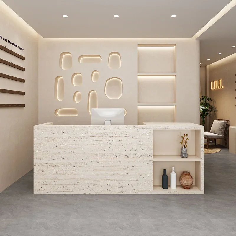 Creative Clothing Store Reception Desks Yoga Beauty Salon White Atril Counter Storage Office Furniture Receptionsdisk FYRD