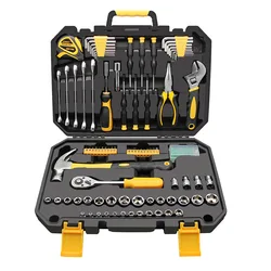 Clé à douille combinée multifonctionnelle, ensemble d'outils de gestion de réparation de voiture, quincaillerie ménagère, boîte à outils 127 