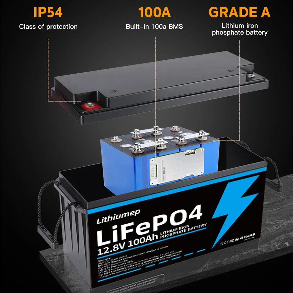 Poland delivered Ukraine Duty Free 12V 100Ah LiFePo4 Battery 24V Pack Lithium Iron Phosphate Battery With Built-In BMS 4000+cy