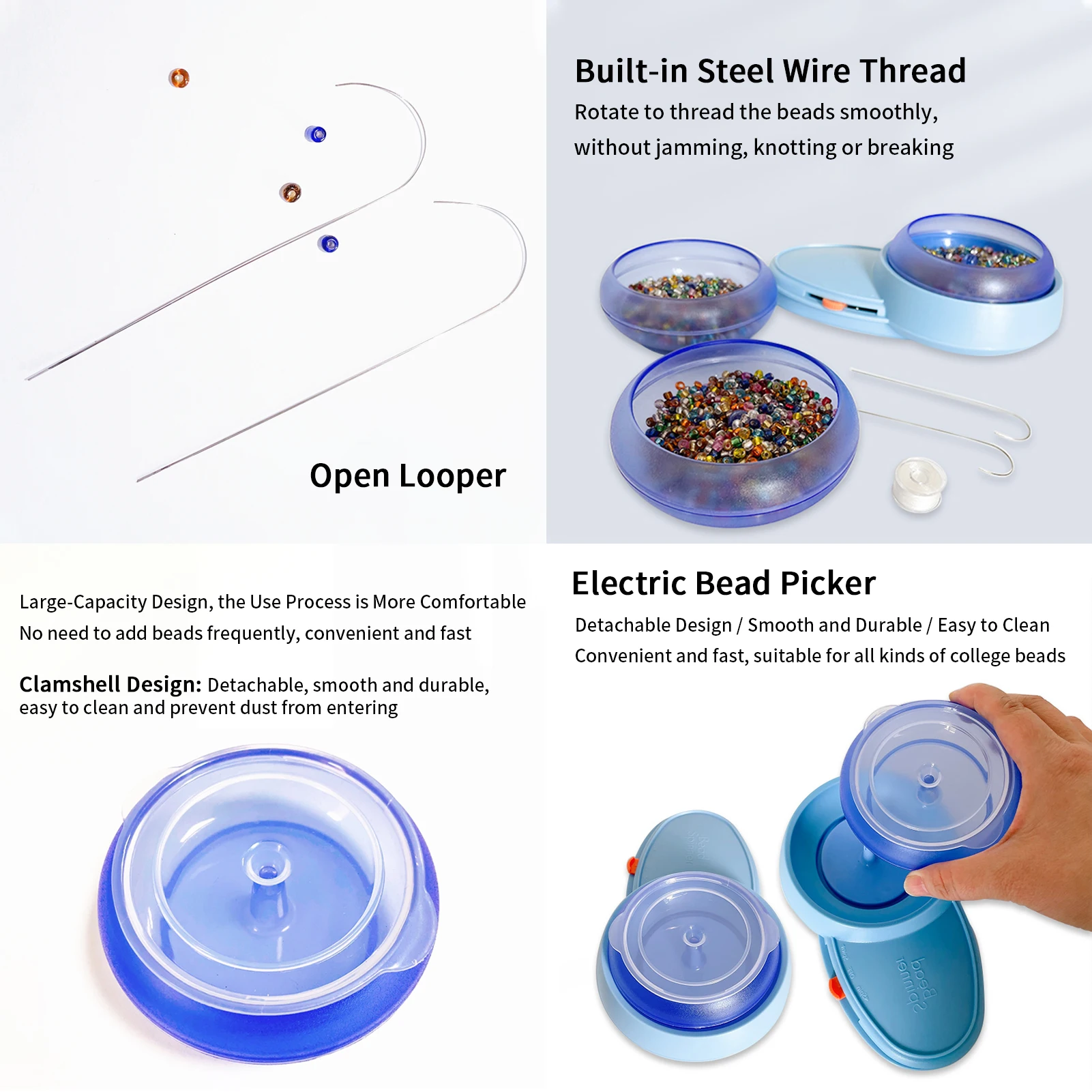 Electric Bead Spinner Kit Loader With Needles Adjustable Speed Quickly Spin  Beading Bowl For Bracelets Waist Bead Seed Bead Tool - Sewing Tools &  Accessory - AliExpress