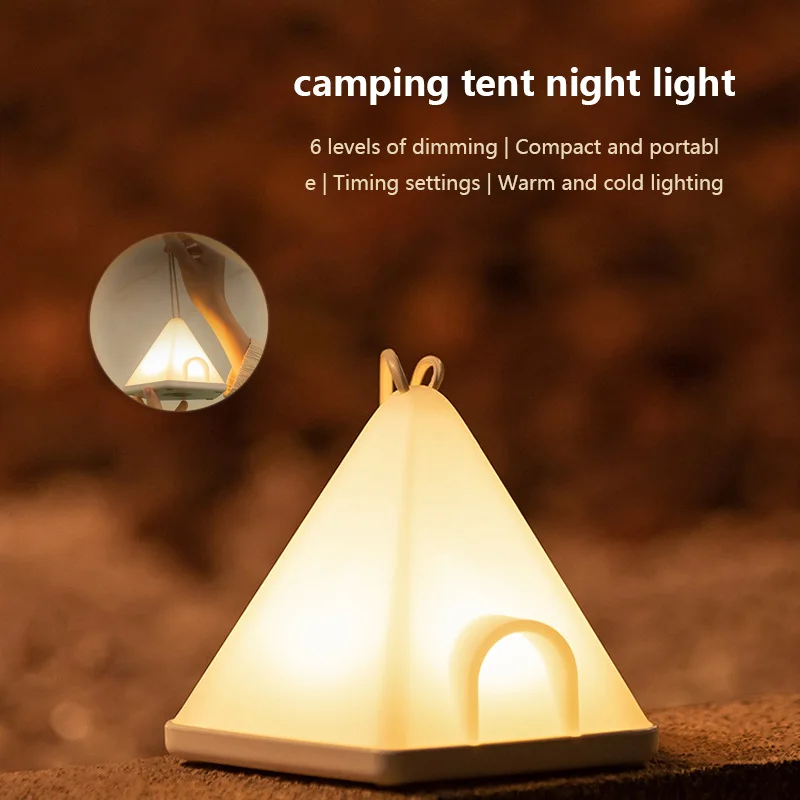 

LED Camping Lantern 1200Mah Battery USB Charging Emergency Table Lamp 6 Light Mode Portable Tent Light Hangable for Camping