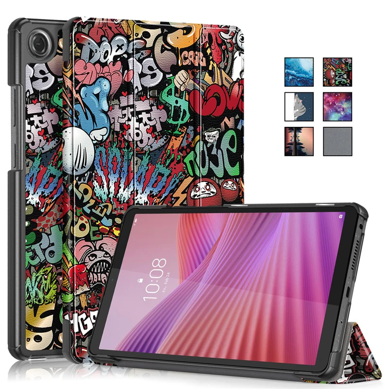 Fashion Paint Smart Magnetic Leather Cover