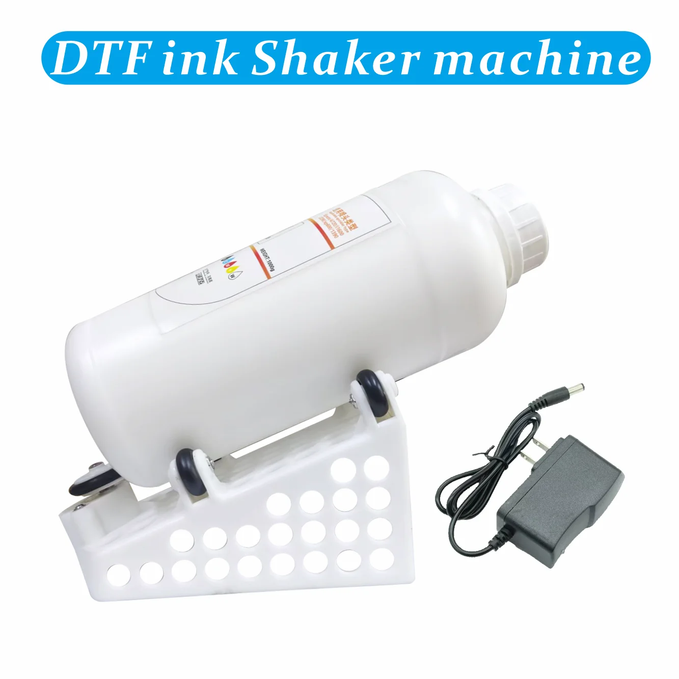 흰색 잉크 쉐이커 기계 롤러/휴대용 쉐이커 회전기가 포함된 흰색 잉크 DTF 1병 (DTG DTF UV 흰색 잉크용 침전물 적음)