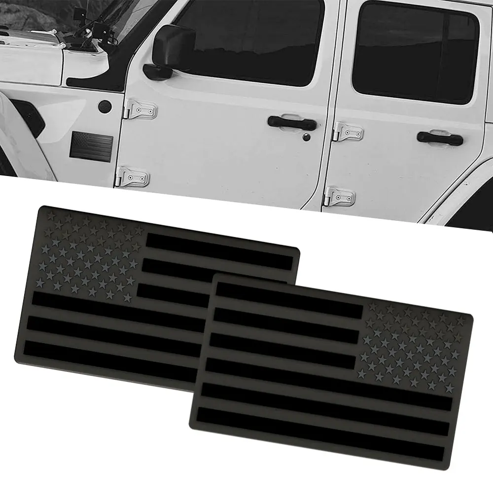 

2pcs Universal USA Car Flag Stickers Aluminium Car Body Emblem Badge Styling Decor Decal Car Exterior Decoration Accessories