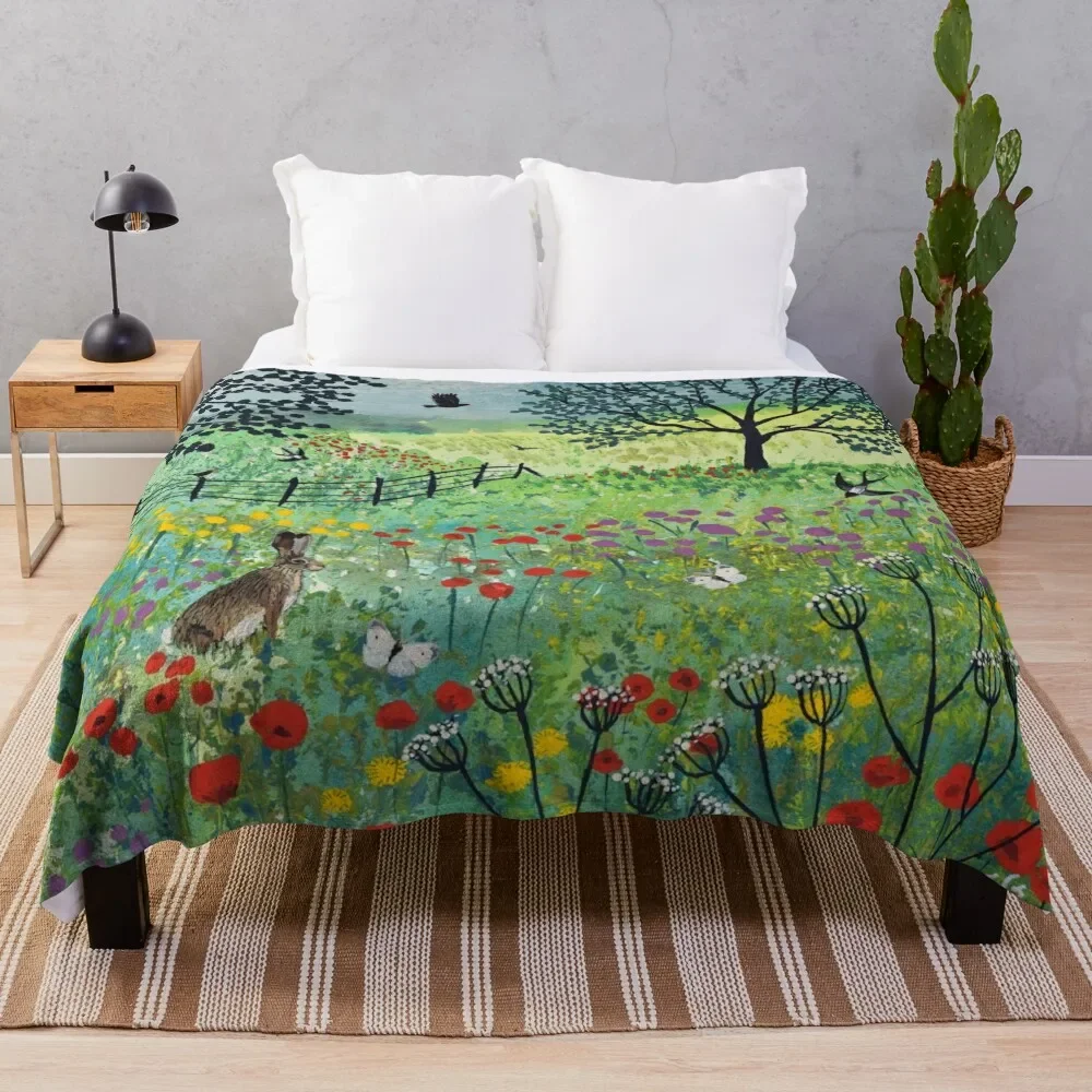 

In Summer Meadow Throw Blanket Picnic heavy to sleep Flannel Soft Big Blankets