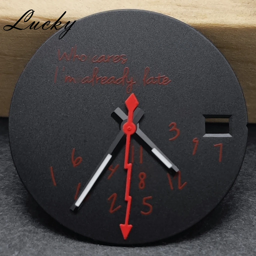 Elegant DIY Watch Dial Set - 28.5mm with Coordinated Hands - Who Cares, It's Already Late Design