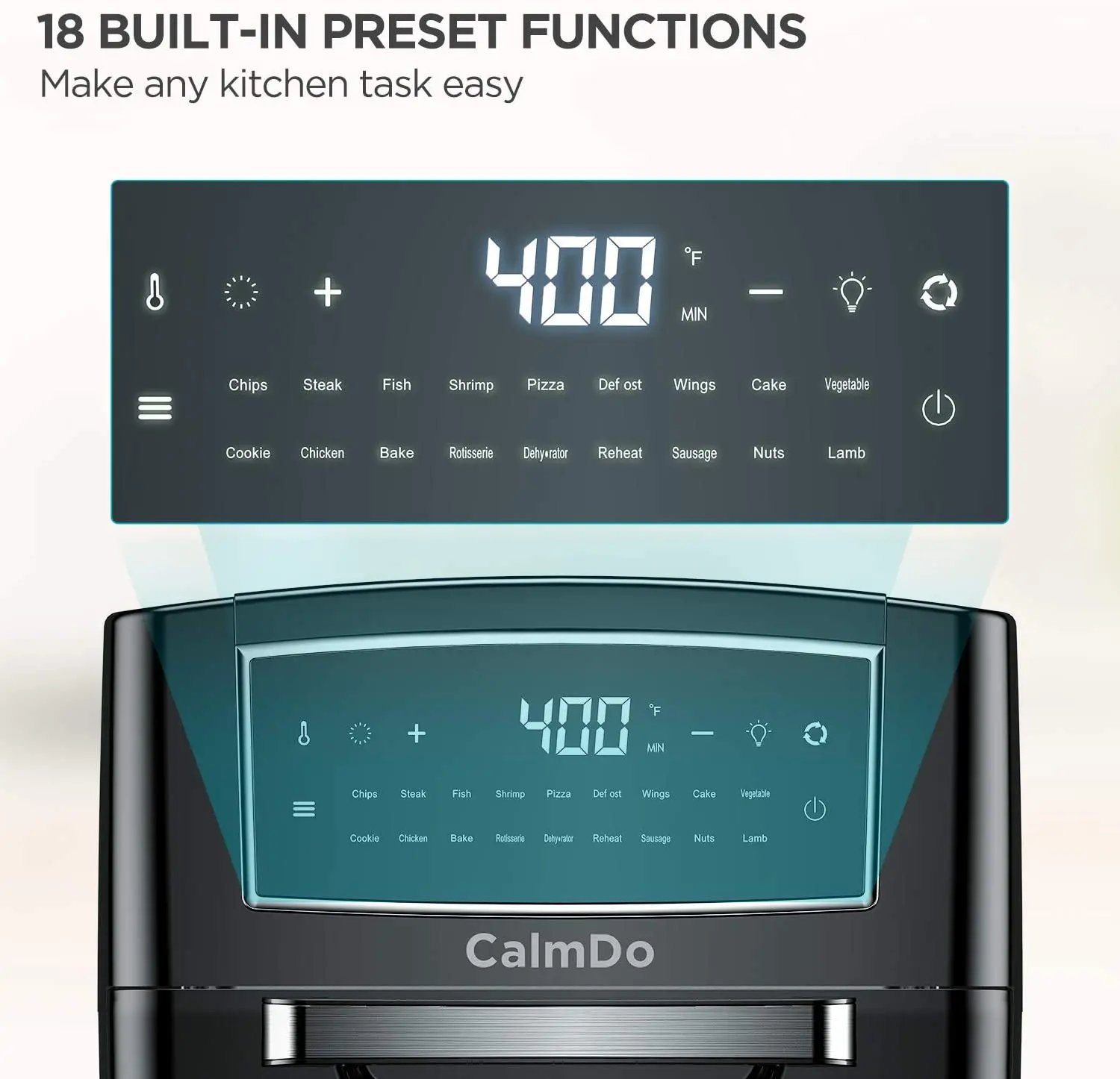 CalmDo 1500W 12L/12.7QT friggitrice ad aria senza olio forno salute  friggitrice fornello Smart Touch LED Airfryer multifunzione Smart Air  friggitrice forno|Ovens| - AliExpress