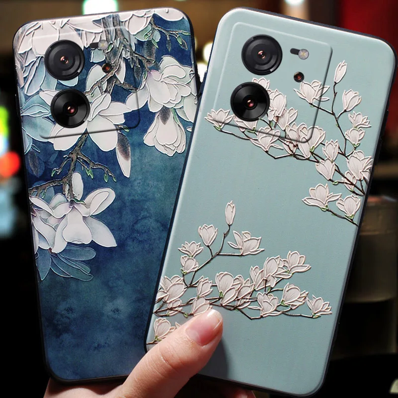3D Flower Relief Emboss Silicone Case - Enhanced Soft Cover with Floral Design