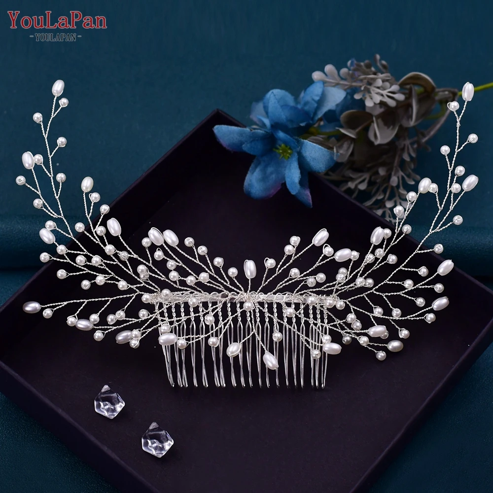 YouLaPan Wedding Comb Pearl Headwear Hair Clip Bride Hair Accessories Jewelry Handmade Bridal Girl Headpiece for Party HP182