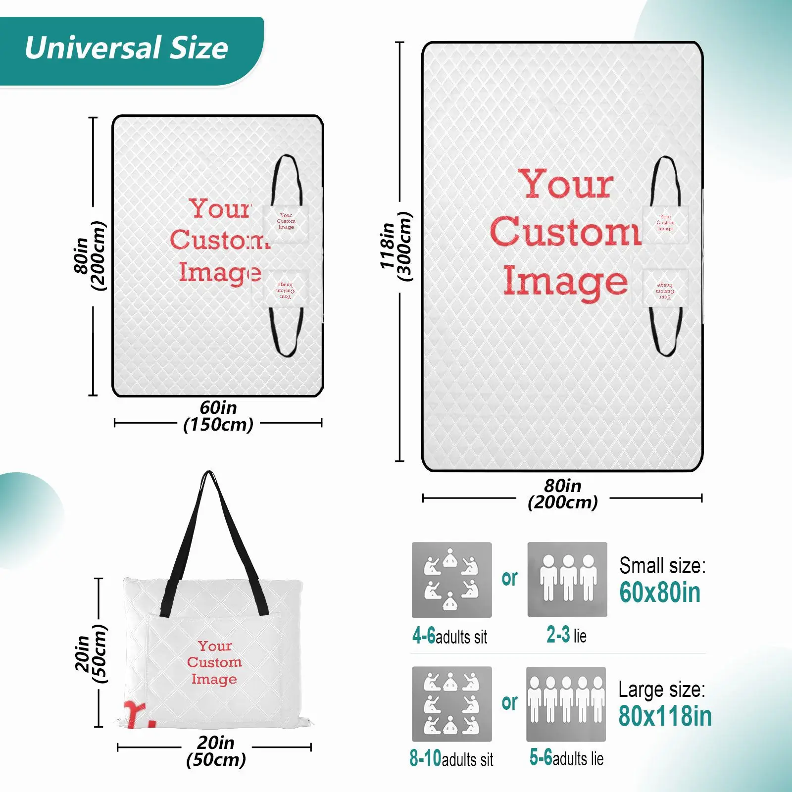 Foldable Portable Picnic Blanket Back of the Mat Waterproof Sandproof Foldable Portable Picnic Blanket Beach images