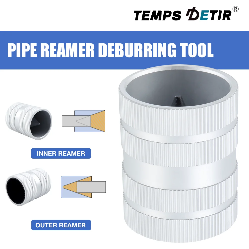Rohrreibahle, Entgratwerkzeug, 1/4 Zoll bis 1-3/8 Zoll Innen- und Außenrohrfase, Trimmer, Aluminiumlegierung, professionelles Klempnerwerkzeug, für Kupferrohr, PVC-Rohr