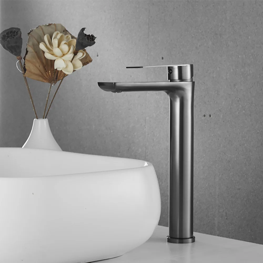Basin Faucet Bathroom Faucet Stainless Steel Faucet Tianview Countertop Basin Gun Gray Bathroom Head Washbasin Hot and Cold