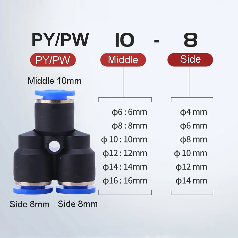 3 way pipe connector pneumatic hose quick fittings male thread manufacturers and suppliers in China
