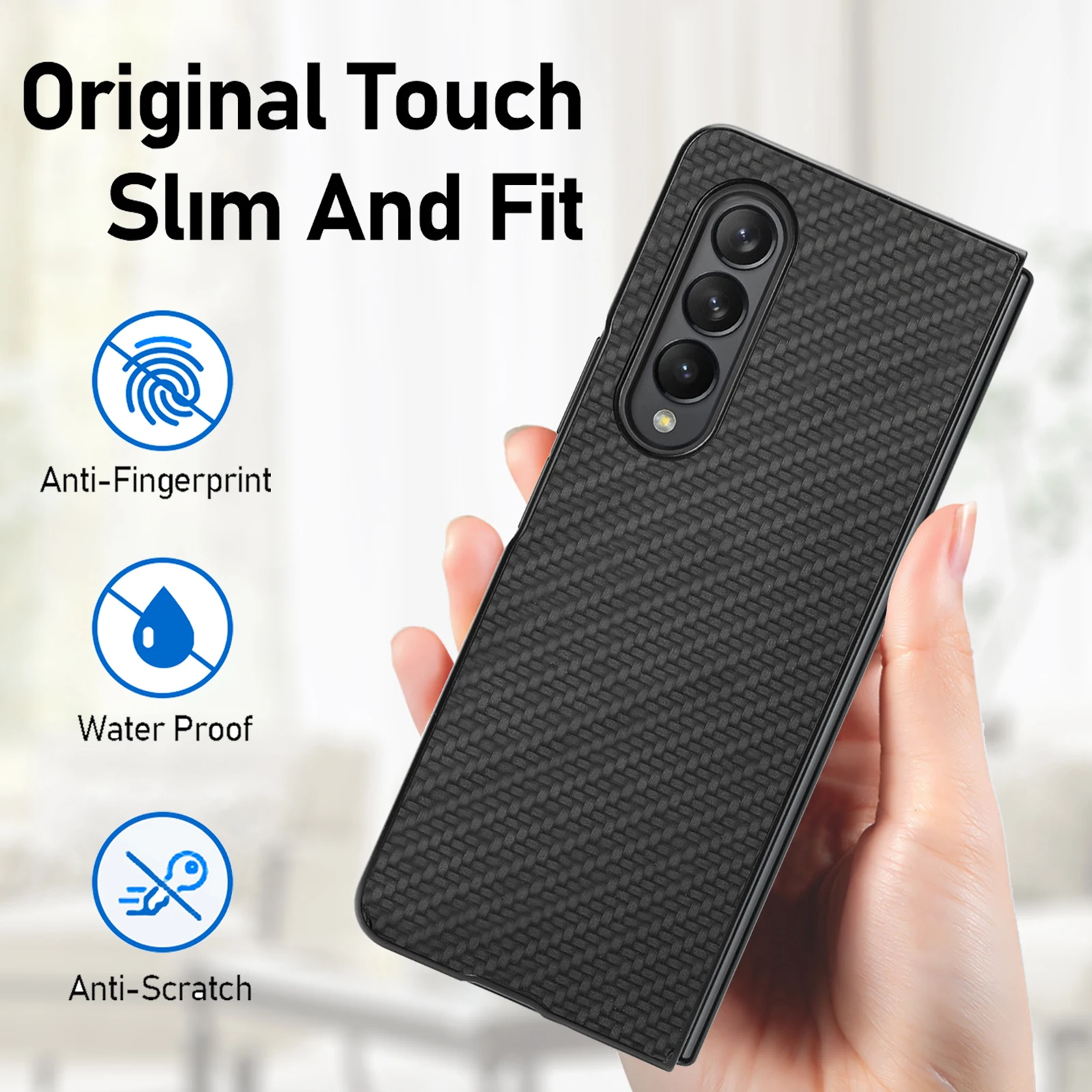 Противоударный чехол из углеродного волокна для Samsung Galaxy Z Fold4 fold5 Fold 5 4 Fold3 Fold2 Fold 3 2 Zfold4, чехол с защитой от царапин