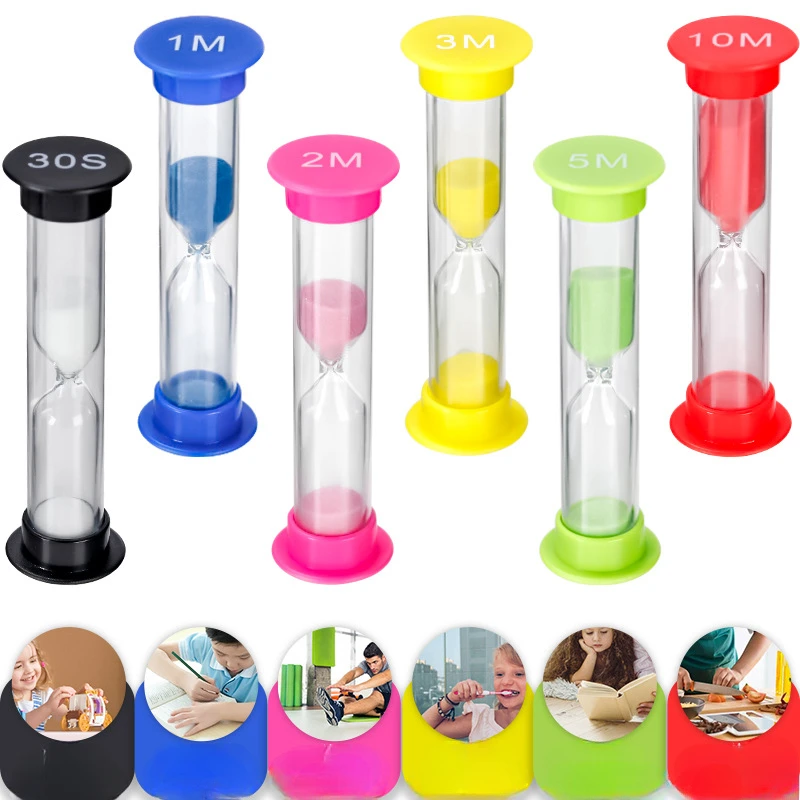 Sand Meter 30 Seconds/1 Minute/2 Minutes/3 Minutes/5 Minutes/10 Minutes Plastic Sand Timer Small Clock Hourglass
