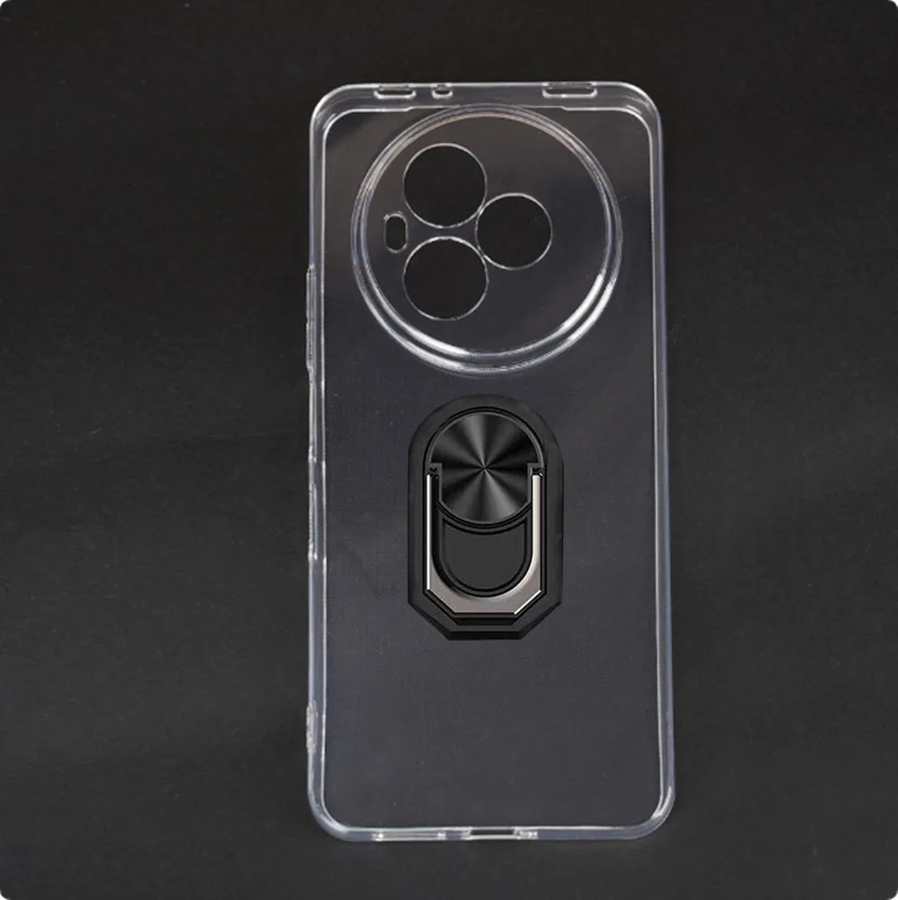 Enhanced TPU Soft Silicone Phone Case with Back Ring Holder Bracket
