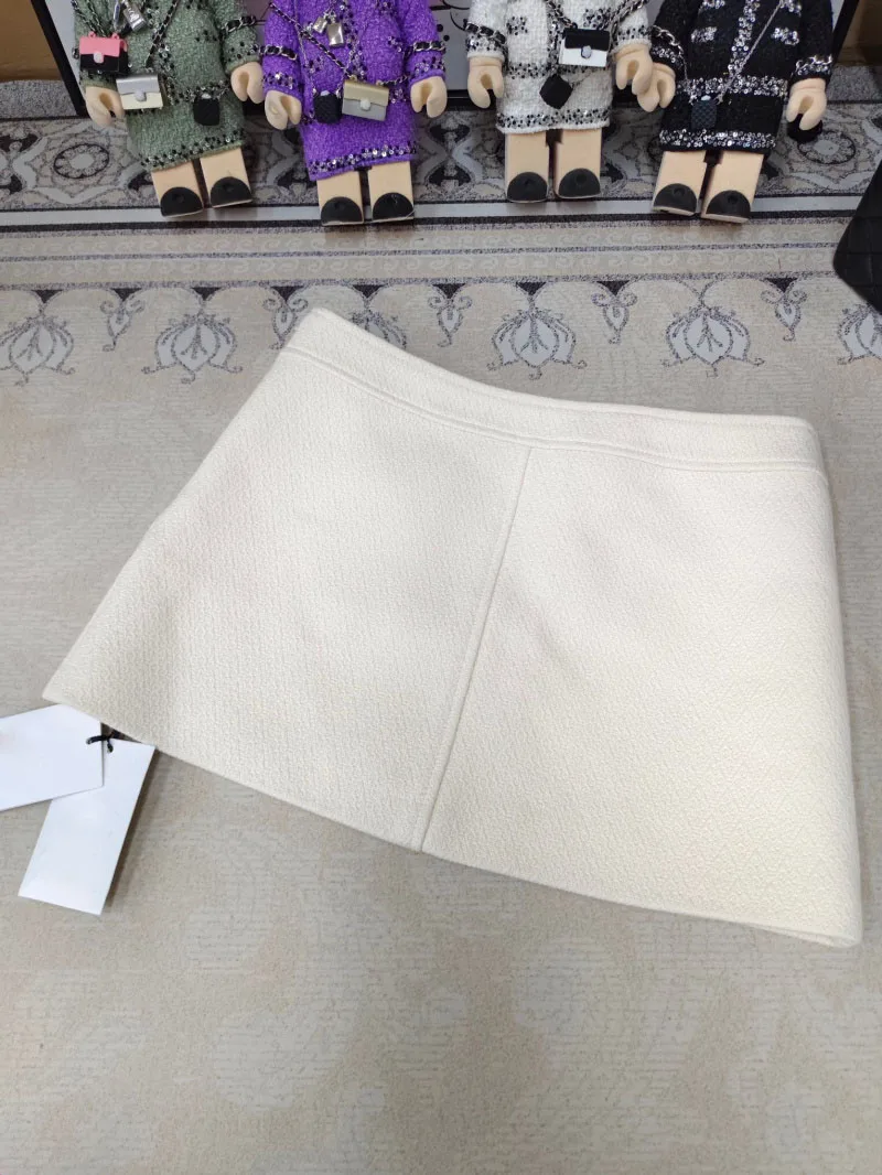 

French style socialite style half skirt slim fit double pocket patchwork elegant and fashionable A-line skirt