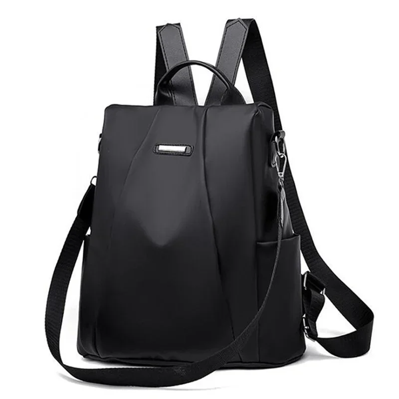 New Fashion Nylon Solid Color Lightweight Waterproof Large Capacity Detachable Shoulder Strap Multi Functional Women's Backpack 5