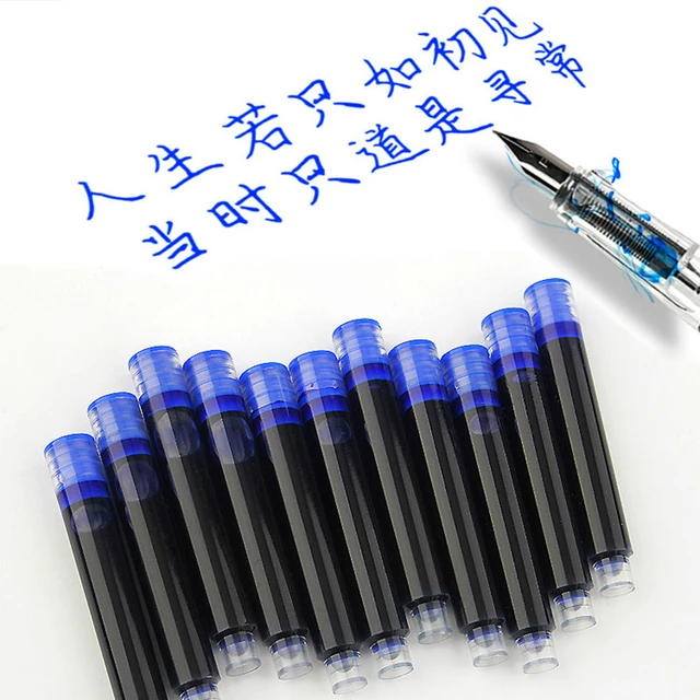 Black / Blue 30 Pieces Black Fountain Pen Ink Cartridges 3.4mm Diameter for  Ink Pen / High quality ink Pen - AliExpress