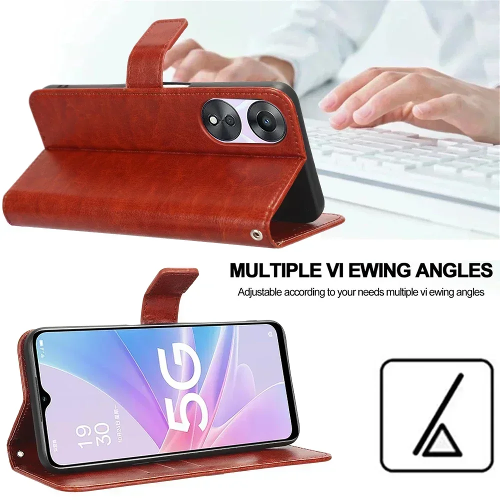 Leather Flip Case with Wallet and Kickstand Features - Protective Cover