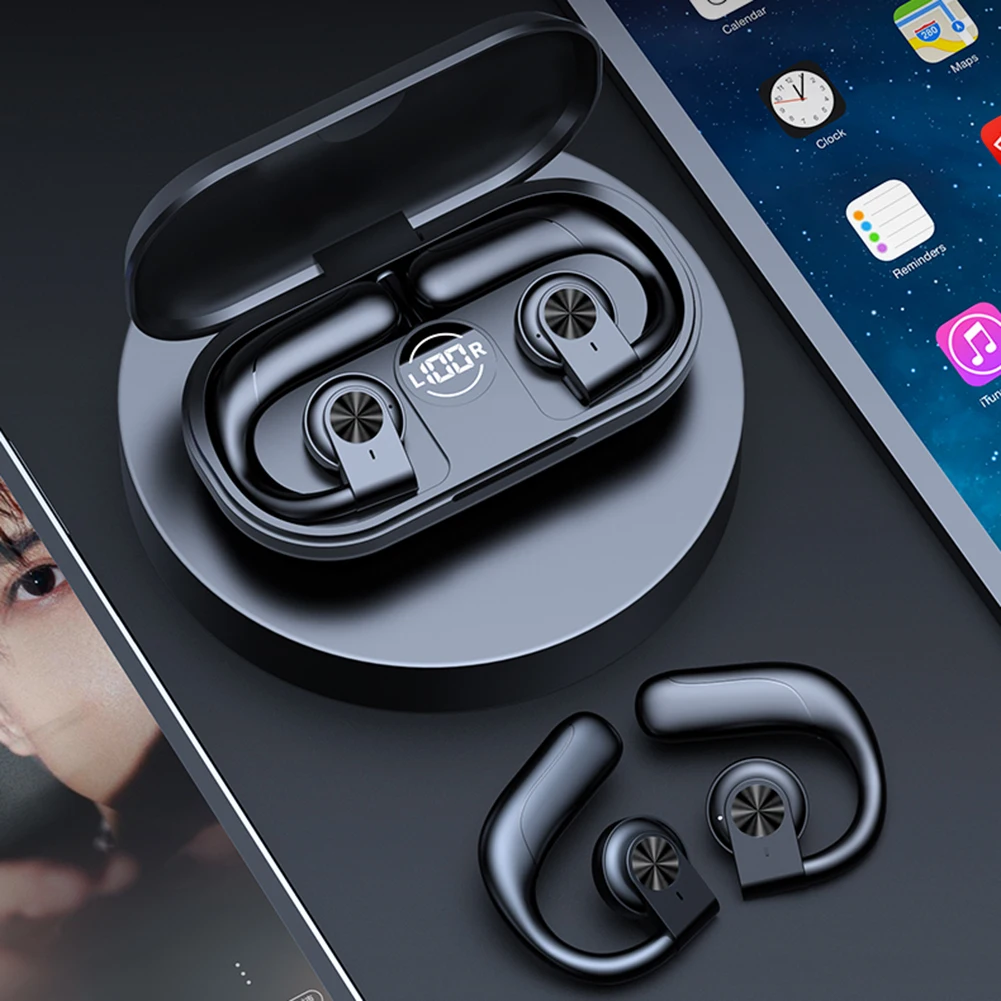 Description Picture 6 of itemHIFI Stereo Headphones Waterproof Bluetooth-Compatible 5.3 Handsfree Headset Digital Display for Outdoor Running Sports Driving