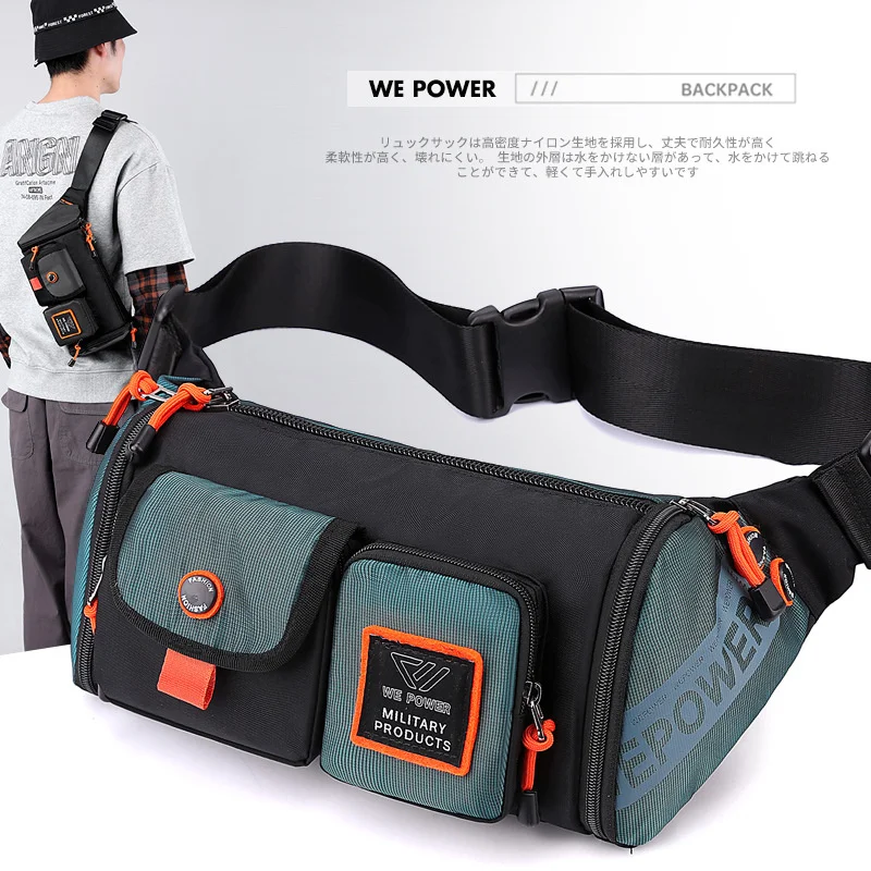 

New men's leisure function waterproof chest bag fashion trend Single Shoulder Bag Messenger men's bag large capacity Commuter
