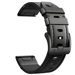 Premium Genuine Leather Watchband - 26mm Brown Strap Replacement - 26mm (Black)