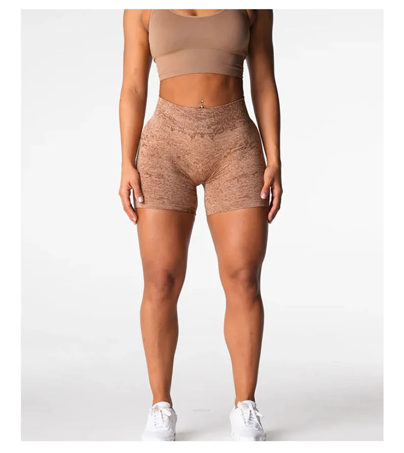 Description Picture 5 of itemNew Digital Seamless Airy Yoga Shorts Peach Shaping Workout Leggings 3/4 Length Gym Running Breathable Tights Fitness Clothes