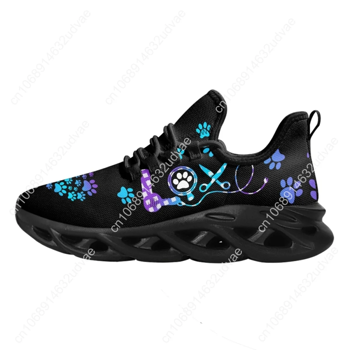 Dog Groomer Design Women Breathable Mesh Sneakers High Quality Black Fashion Gym Casual Platform Sneakers Zapatos