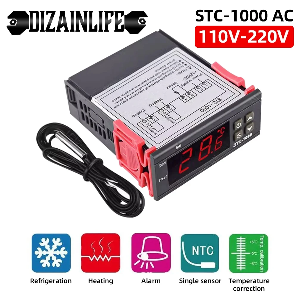 BliliDIY W3230 Dc 12V / Ac110V-220V 20A Led Regolatore Di Temperatura Digitale Termostato Termometro Interruttore Di Controllo Della Temperatura Sensore Sensore - 110V~220V