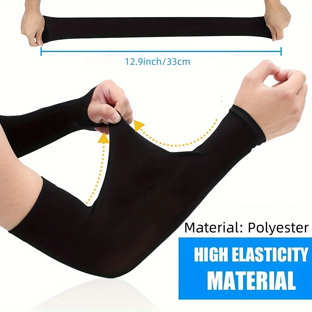 Unisex Arm Sleeves for Men Women Breathable Sweat-absorbing Sleeves Sports Sleeves UV Sun Protection Arm Cover Ice Silk Sleeves