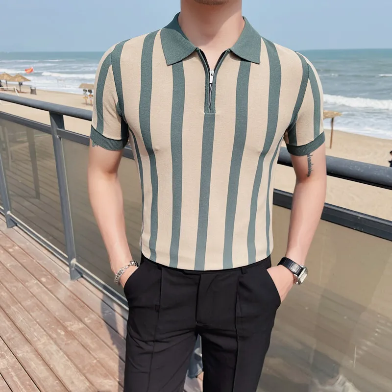 関送込 RELABEL Striped Layered Polo T-Shirt Women's Striped