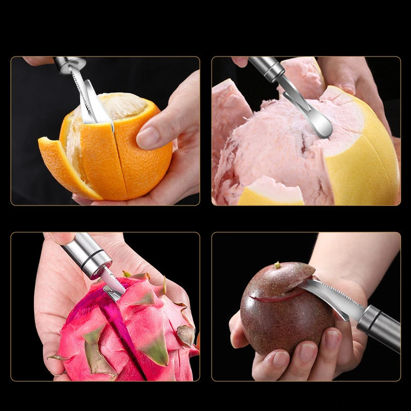 Stainless Steel Orange Grapefruit Peeler Practical Fruit Knife Vegetables Peeling Cutter Opener Skinning Kitchen Supplies