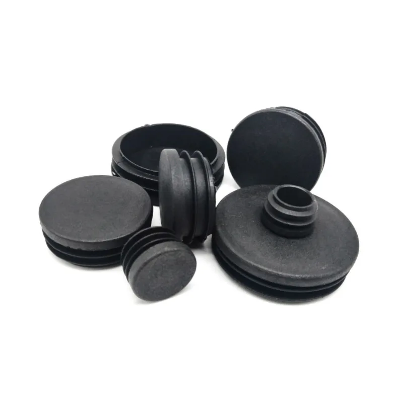 Black Round Plastic Blanking End Cap Caps Tube Pipe Inserts Plug Bung Non-slip Wear-resistant Dia 10 12 13 14 16 19 20 22-100mm