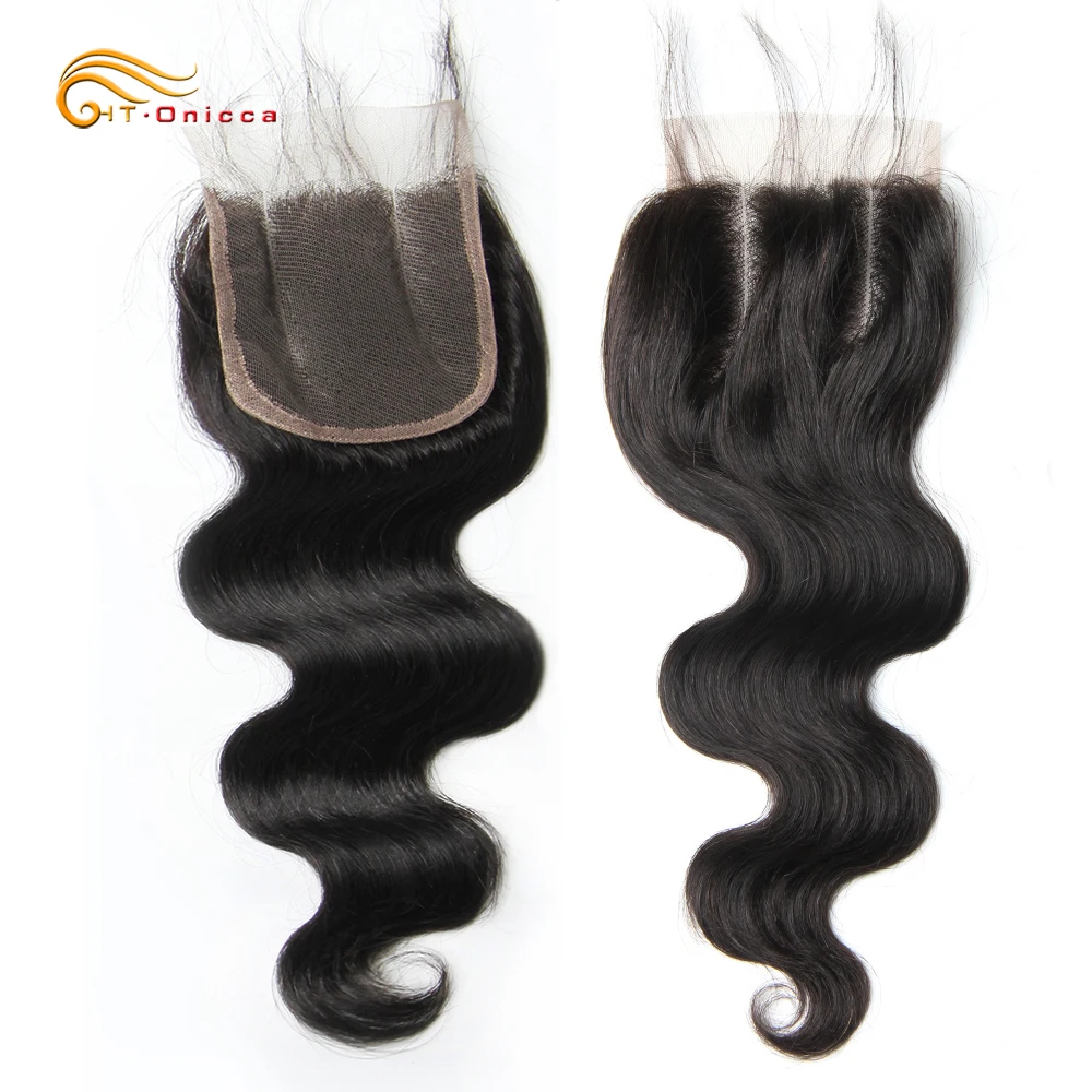 Body Wave 4x4 Lace Closures Remy Human Hair Closure Swiss Lace Body Wave Closure Only Natural Color Brazilian Hair