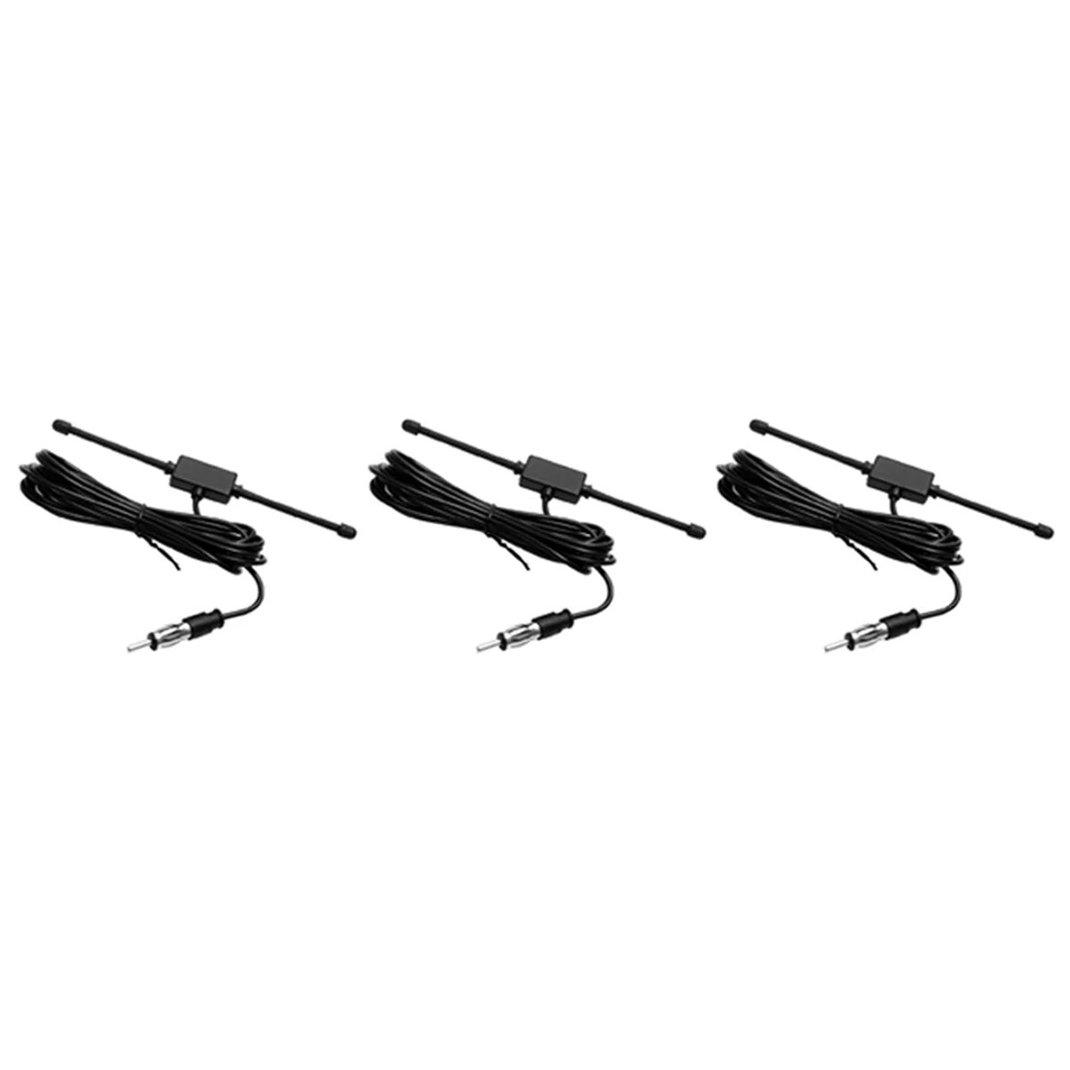 

3X Black Universal Car Boat Stereo AM FM Dipole Antenna Adhesive Mount Glass Antenna Radio Antenna