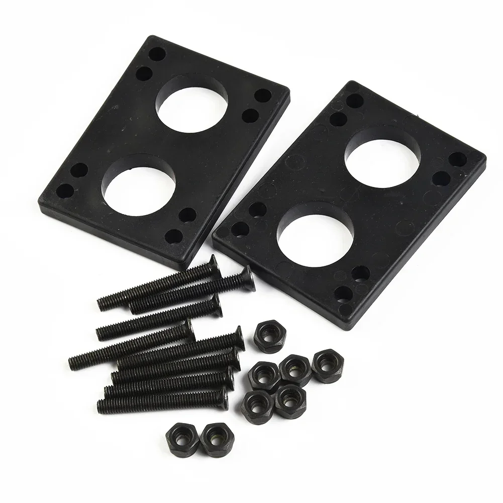 10mm Gasket Riser Pads 40mm Bolts For Skateboard Longboard Double Rocker Rubber Pads Metal Bolts 1Set 8 Screws 2 Spacers 16Pcs