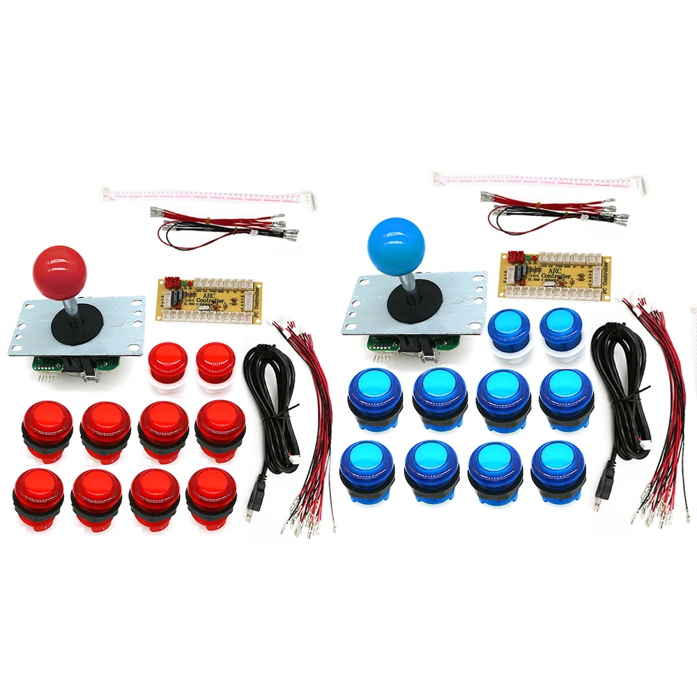 

Arcade DIY LED Kit With Zero Delay USB Encoder To PC Raspberry Pi 8 Way SANWA Joystick + 5V Ligh Illuminated Push Buttons