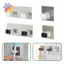

Kitchen Bathroom Adhesive Multi-Purpose Hooks Wall Mounted Mop Organizer Holder RackBrush Broom Hanger Strong Hooks