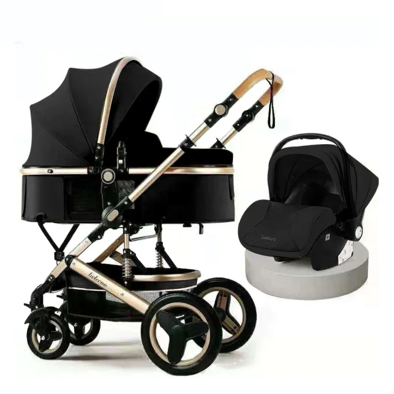 High Landscape Baby Stroller 3 in 1 With Car Seat and Stroller Luxury Infant Set Newborn Baby Car Seat Trolley
