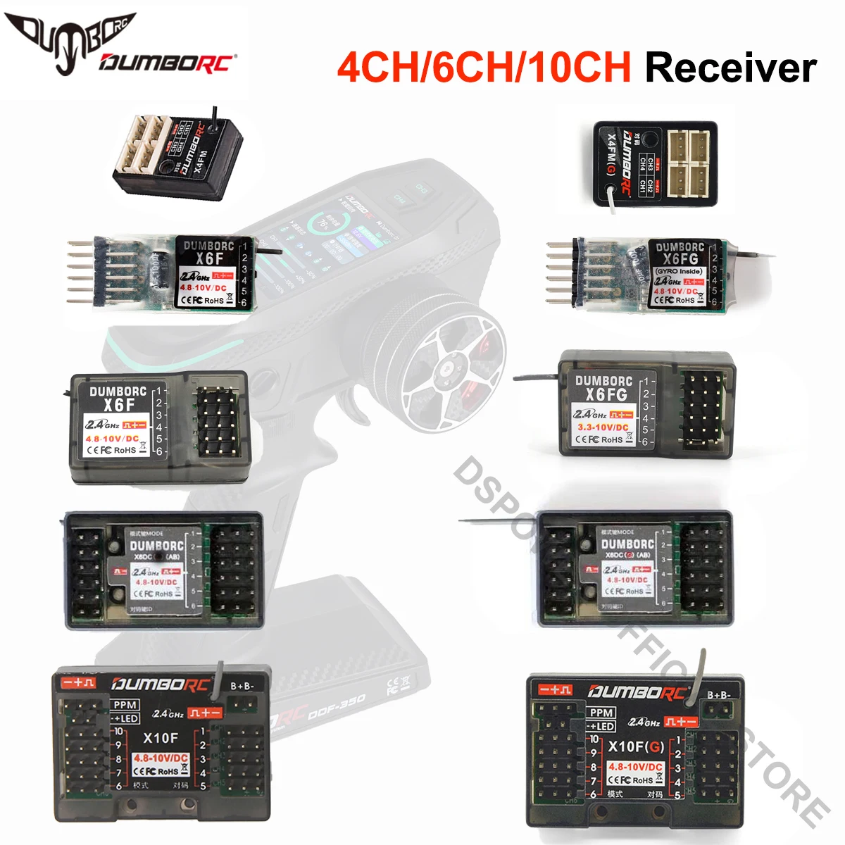 Приемник пельменного типа X6FG X10FG X6DC X4FMG MINI, 4 канала, 6 каналов, 10 каналов, 4,8-10 в Приемник пельменного типа X6FG X10FG X6DC X4FMG MINI, 4 канала, 6 каналов, 10 каналов, 4,8-10 в