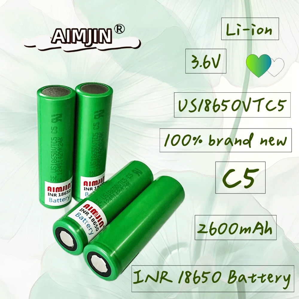 

2-10PCS 3.6v 2600mah VTC5 Lithium Rechargeable Battery US18650VTC5 30A Discharge for All Kinds of Electronic Toys With charger