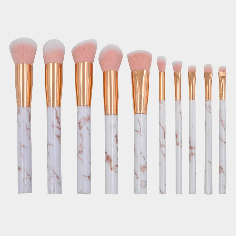 10Pcs/Set Makeup Brush Set Marble Blush Foundation Brush Eye Shadow Concealer Brushes Beauty Cosmetic Make Up Tools 2