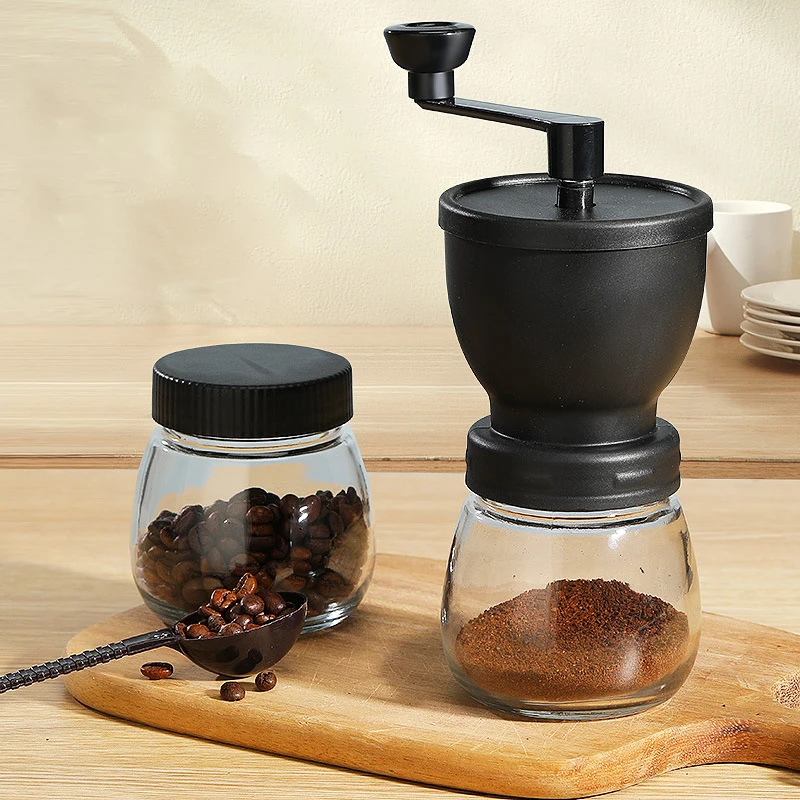 

Portable Manual Coffee Grinder With Ceramic Grinding Core Extended Handle Kitchen Appliances Home Office Business Trip Travel
