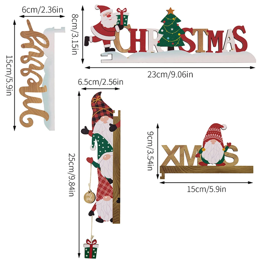 Christmas Decorations Three-dimensional Wooden Christmas Letter Door Frame Hangings Creative Door Corner Table Ornaments